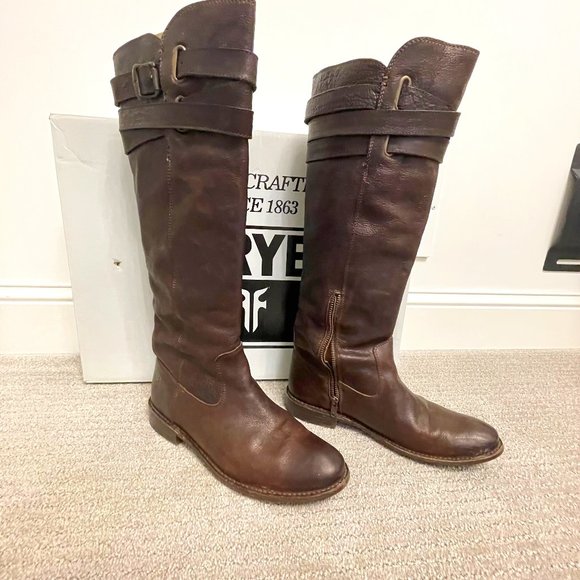 Frye boots - Shirley Strappy - dark brown - Size 8M - Picture 1 of 4